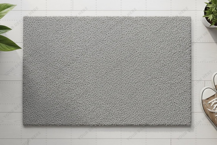 Modern grey doormat mockup design