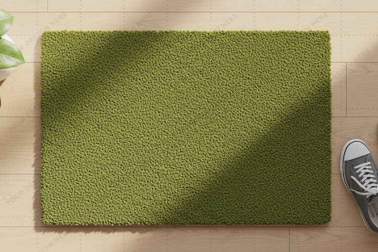 Green doormat mockup design