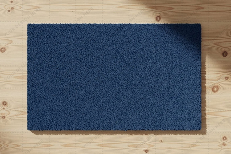 Blue doormat mockup design