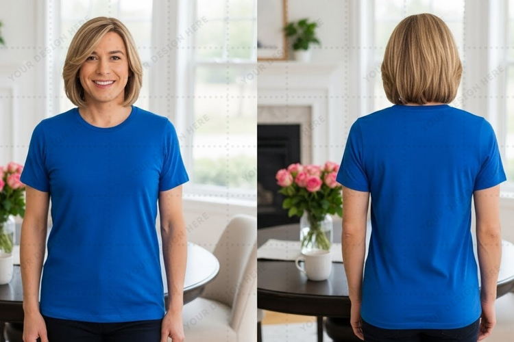Blue T-shirt Mockup Design
