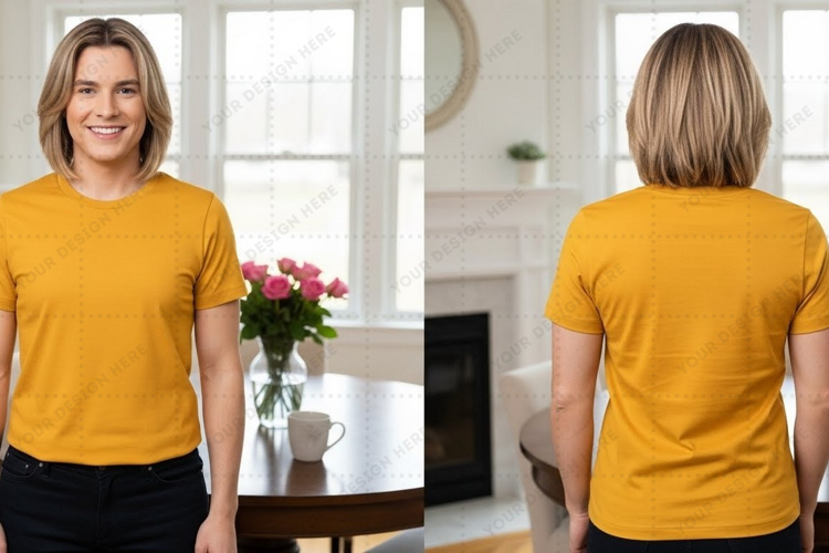 Bright yellow T-shirt Mockup Design