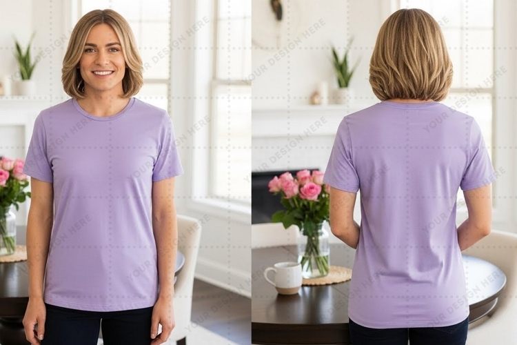 Lilac T-shirt Mockup Design