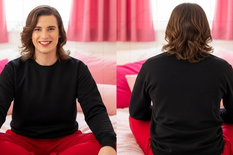 Black Tshirt Mockup Image 22