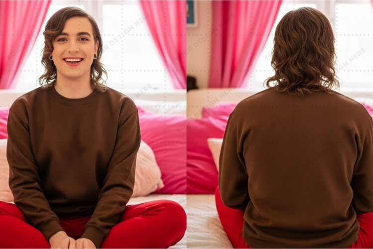 Comfortable brown T-shirt Mockup Design