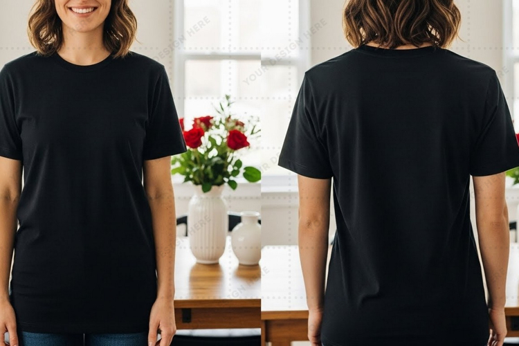 Black Tshirt Mockup Image 5