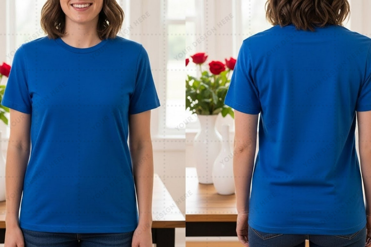 Blue T-shirt Mockup Design