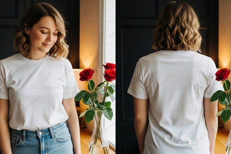 White Tshirt Mockup Image 16