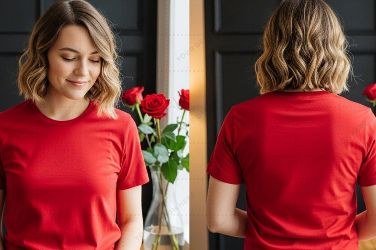 Red T-shirt Mockup Design