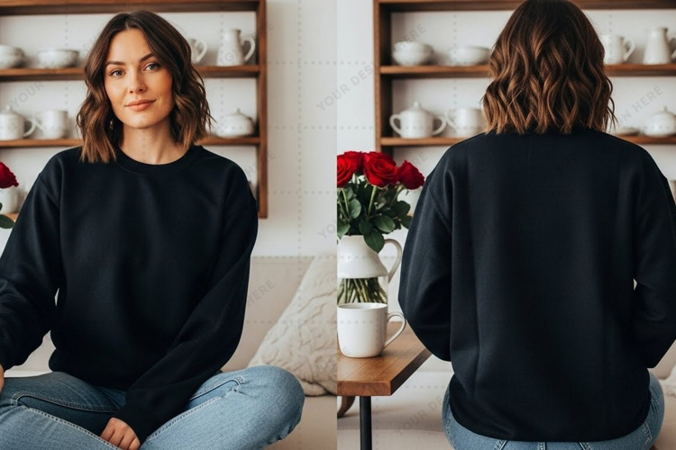 Black Tshirt Mockup Image 4