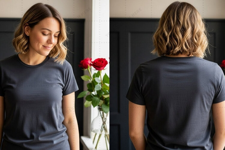 Dark gray T-shirt Mockup Design example image 1