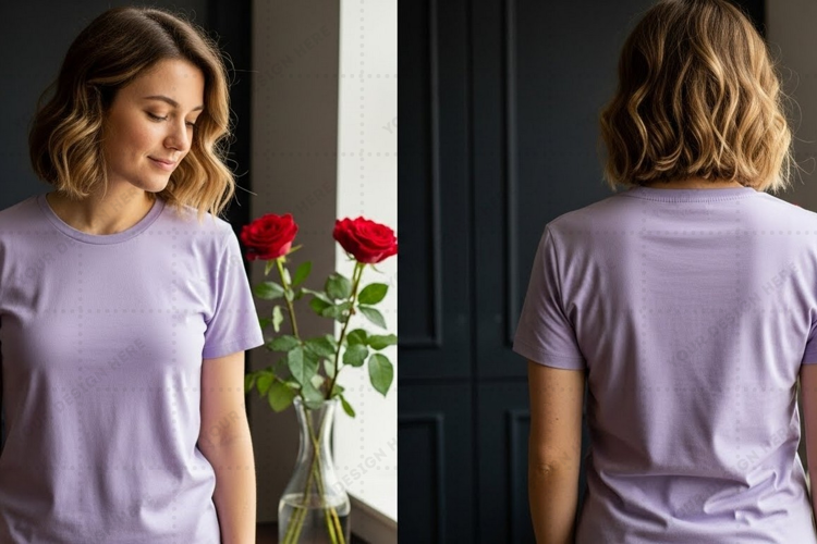 Lilac T-shirt Mockup Design