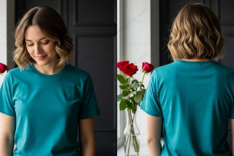 Teal T-shirt Mockup Design