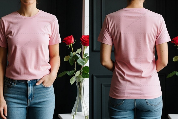 Pink T-shirt Mockup Design