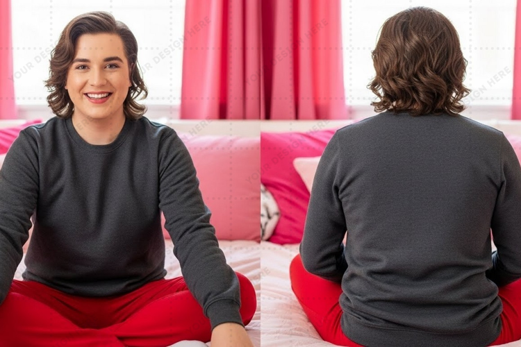 Casual grey T-shirt Mockup Design