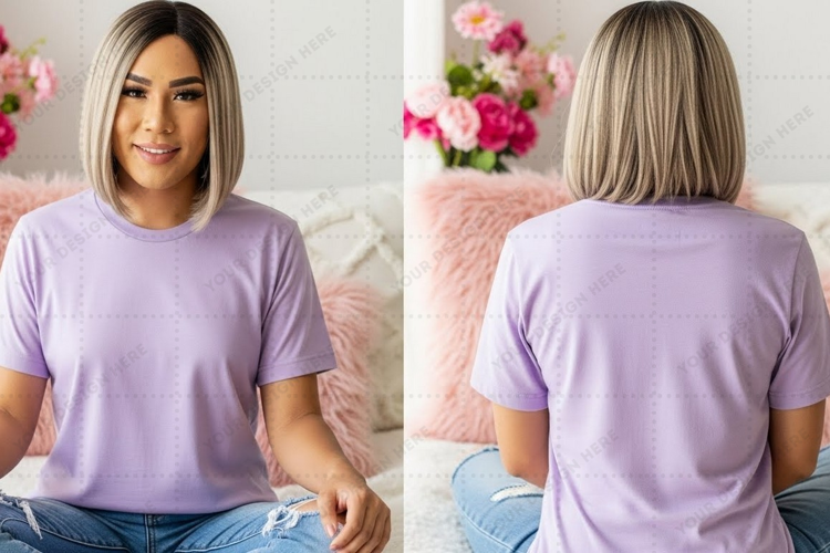 Lavender T-shirt Mockup Design