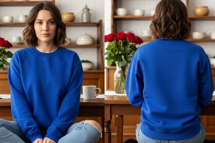 Blue T-shirt Mockup Design