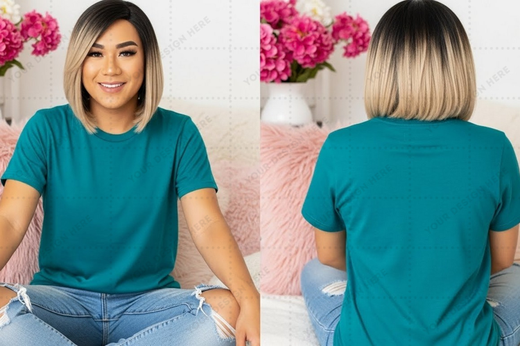 Teal T-shirt Mockup Design
