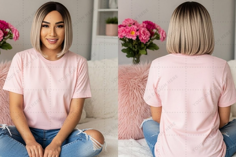 Pink T-shirt Mockup Design