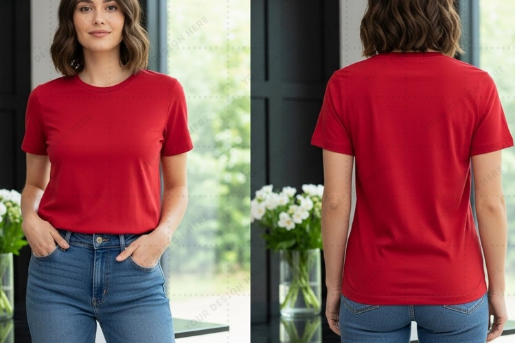 Red T-shirt Mockup Design