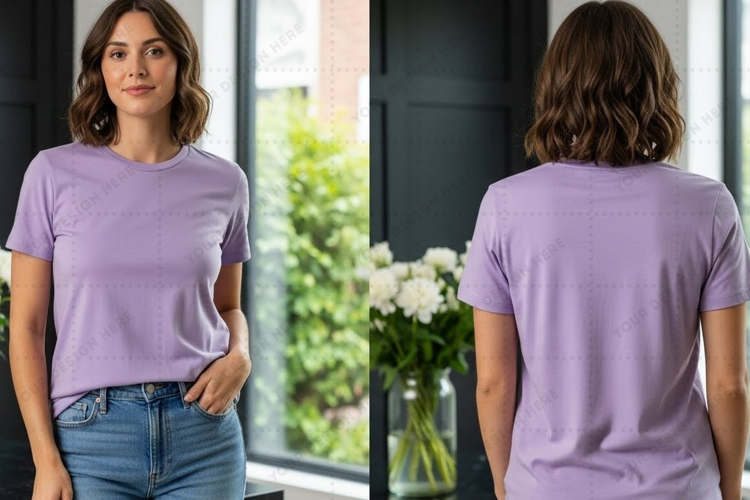 Lilac T-shirt Mockup Design