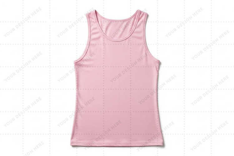 Pink sleeveless T-shirt Mockup Design