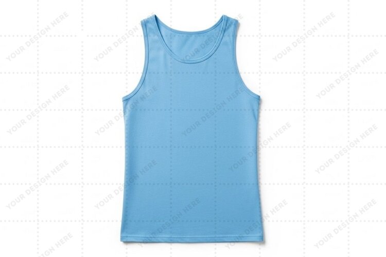 Light blue tank top T-shirt Mockup Design example image 1