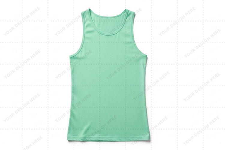 Mint green tank top T-shirt Mockup Design