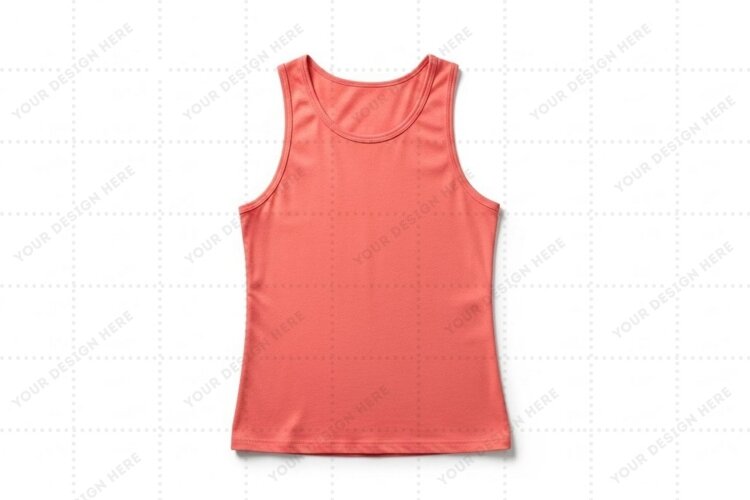 Vibrant pink sleeveless T-shirt Mockup Design example image 1