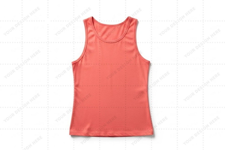 Vibrant pink sleeveless T-shirt Mockup Design