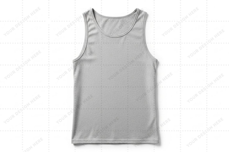 Blank gray tank top T-shirt Mockup Design