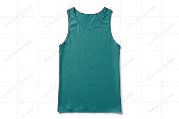 Teal tank top T-shirt Mockup Design example image 1