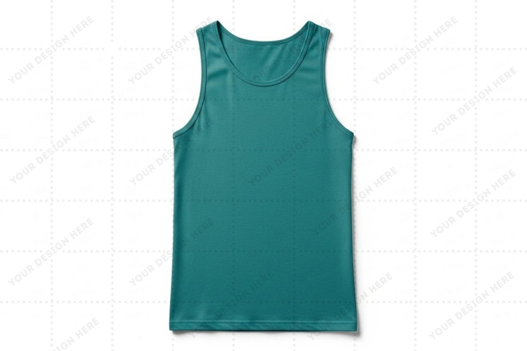 Teal tank top T-shirt Mockup Design
