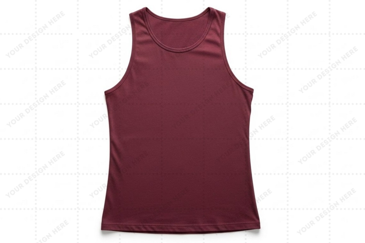 Maroon sleeveless T-shirt Mockup Design