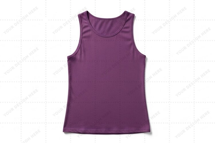Purple sleeveless T-shirt Mockup Design example image 1