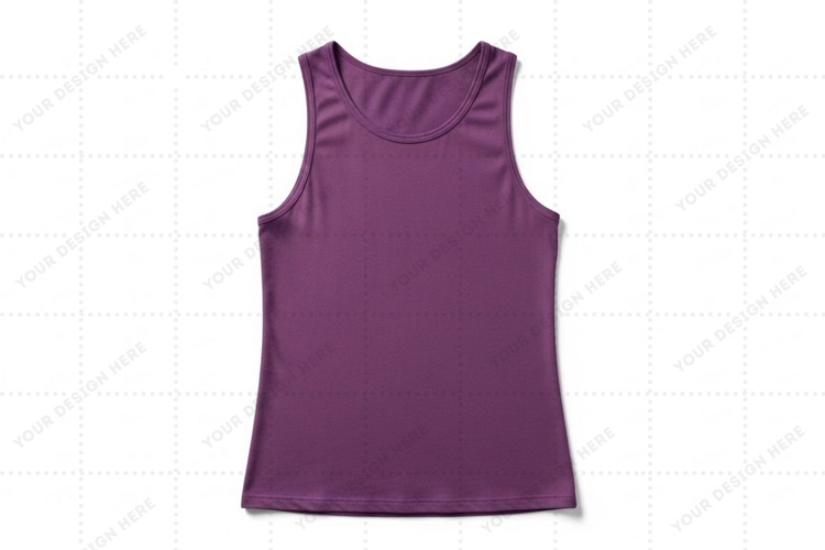 Purple sleeveless T-shirt Mockup Design