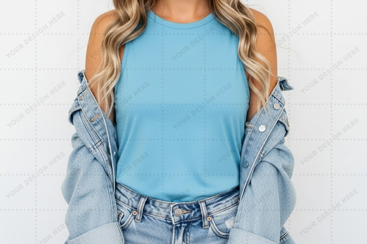 Light blue T-shirt Mockup Design