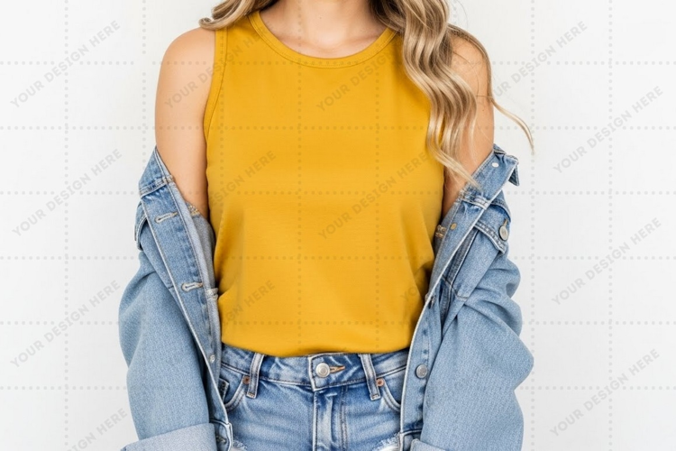 Bright yellow T-shirt Mockup Design