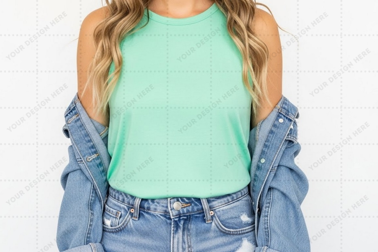 Mint green T-shirt Mockup Design