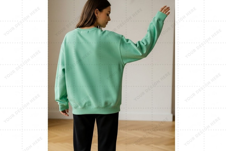 Mint green oversized sweatshirt mockup