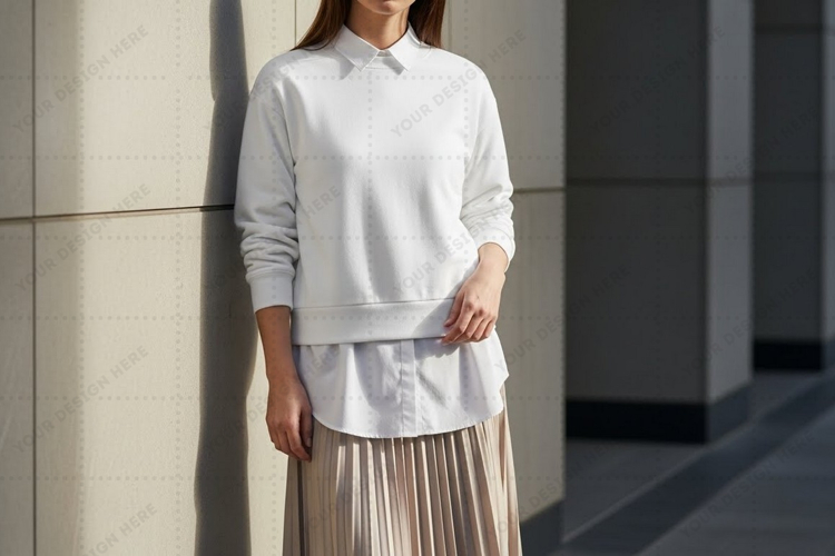 White Tshirt Mockup Image 16