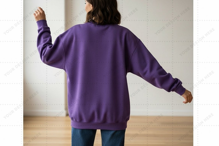Purple oversized sweatshirt mockup