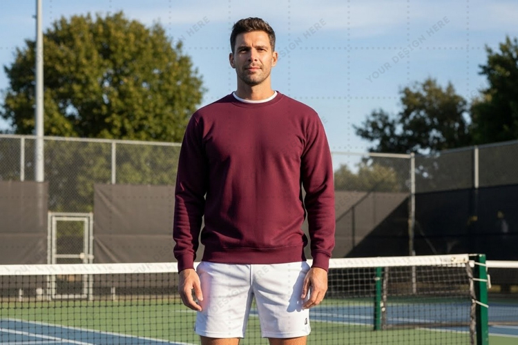 Mens tennis t-shirt mockup design