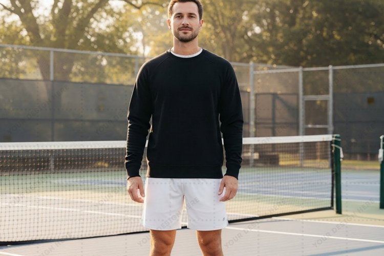 Mens tennis t-shirt mockup design