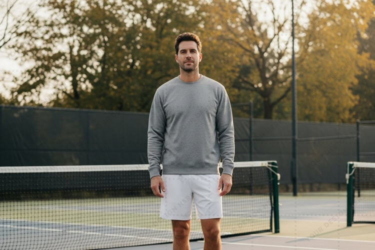 Mens long sleeve tennis t-shirt mockup