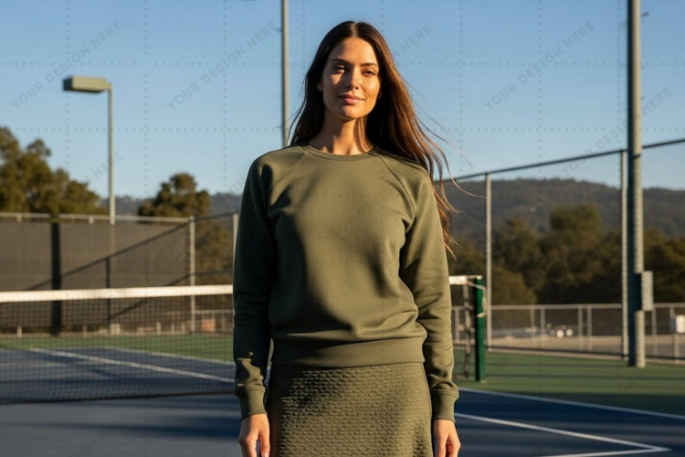 Olive green t-shirt mockup design