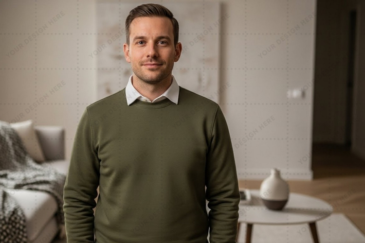 Modern green t-shirt mockup design