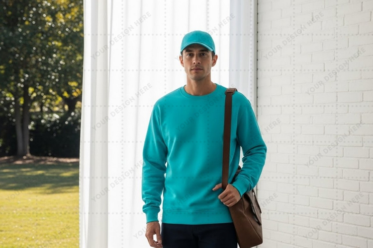 Turquoise t-shirt mockup design