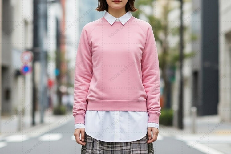 Pink t-shirt mockup design example image 1
