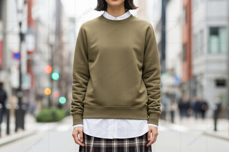 Olive green t-shirt mockup design