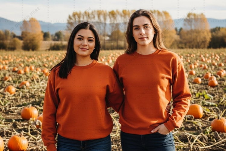 Autumn orange t-shirt mockup design